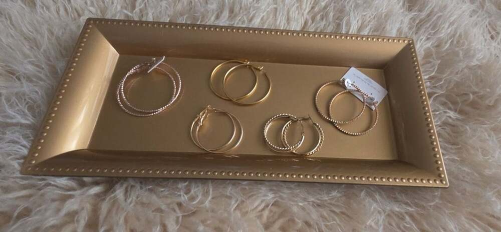 Assorted Gold Tone Hoop Earrings Set